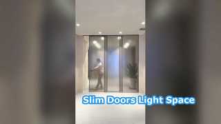 Panels Interaction Narrow Frame Interior Partition Sliding Door